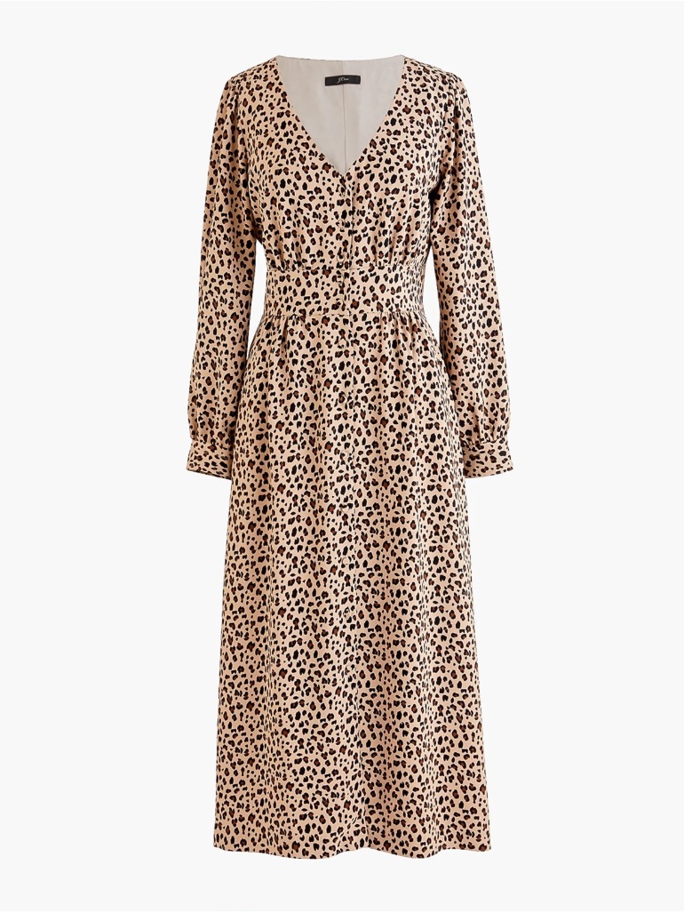 NWT J Crew Button-front A-line midi dress in leopard